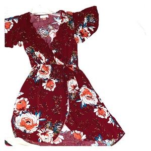 Peony Print High Low Dress